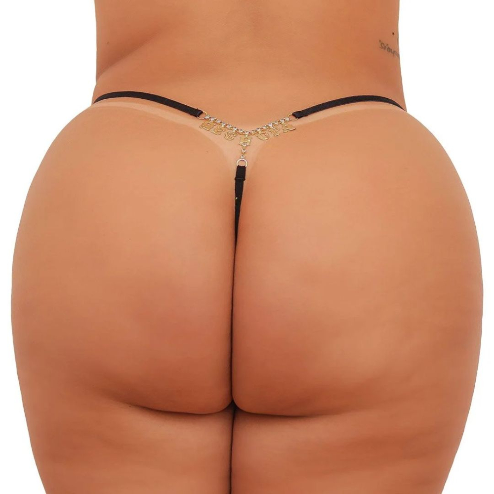 Calcinha Strass Me Chupa Plus Size Em Renda Tallyta Moda Apimentada