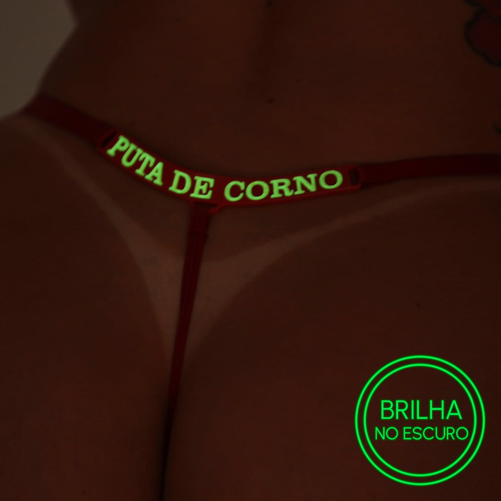 Calcinha Fio Dental Brilha No Escuro Puta De Corno Tallyta