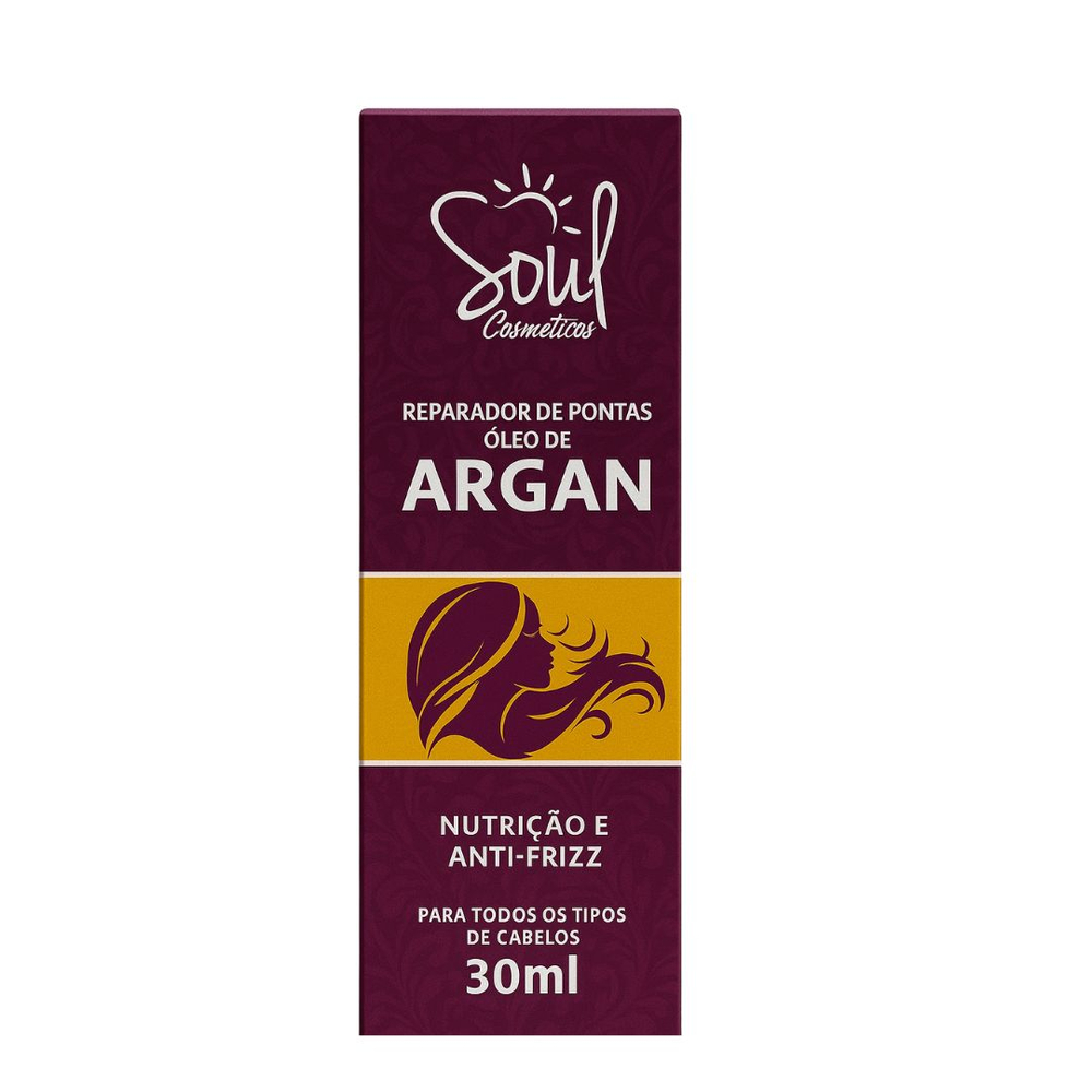 Reparador De Pontas óleo De Argan 30ml Soul Cosméticos 