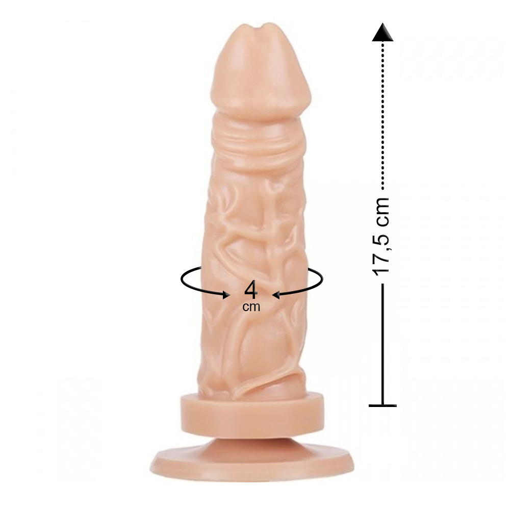 Prótese Maciça Com Ventosa 17,5 X 4 Cm Ktoy 