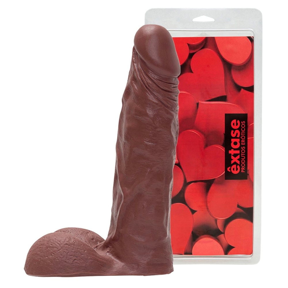 Prótese Realística Maciça Com Escroto 19 X 4,8cm êxtase