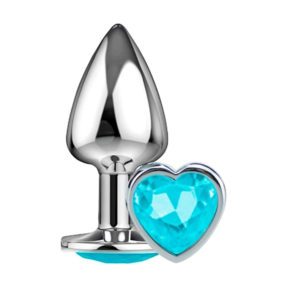 Plug Anal Metalizado Com Pedra Formato De Coração Delicious