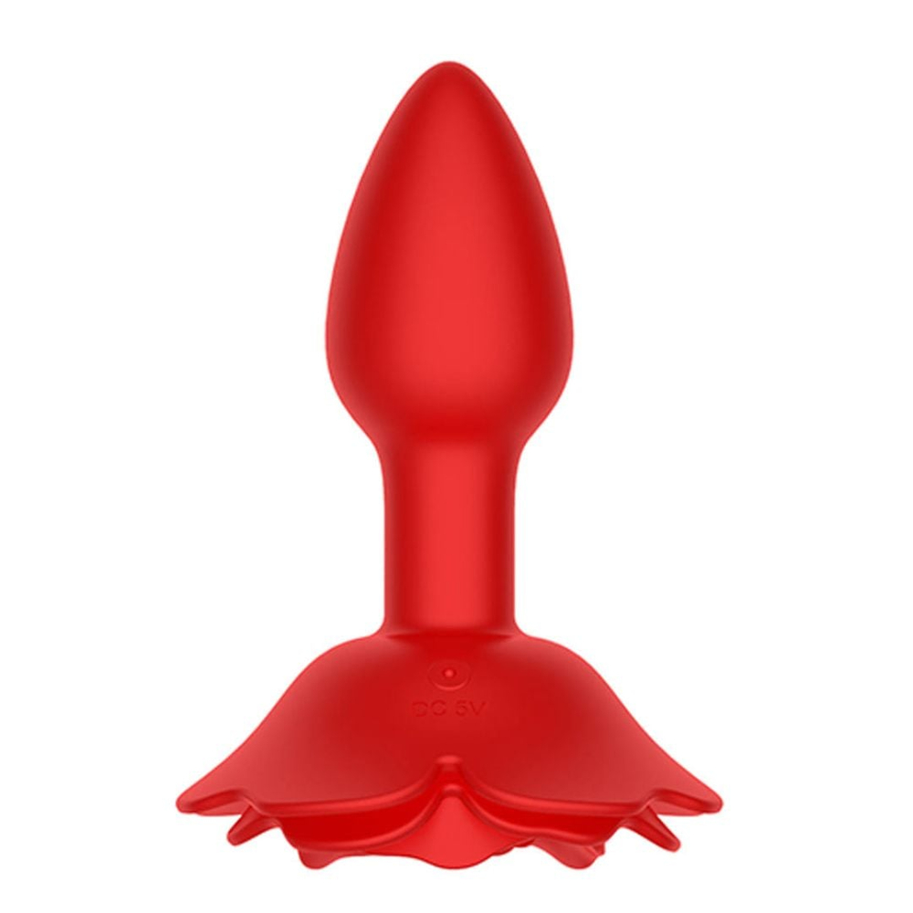 Plug Anal Flower Em Silicone 10 Modos De Vibração E Rotação