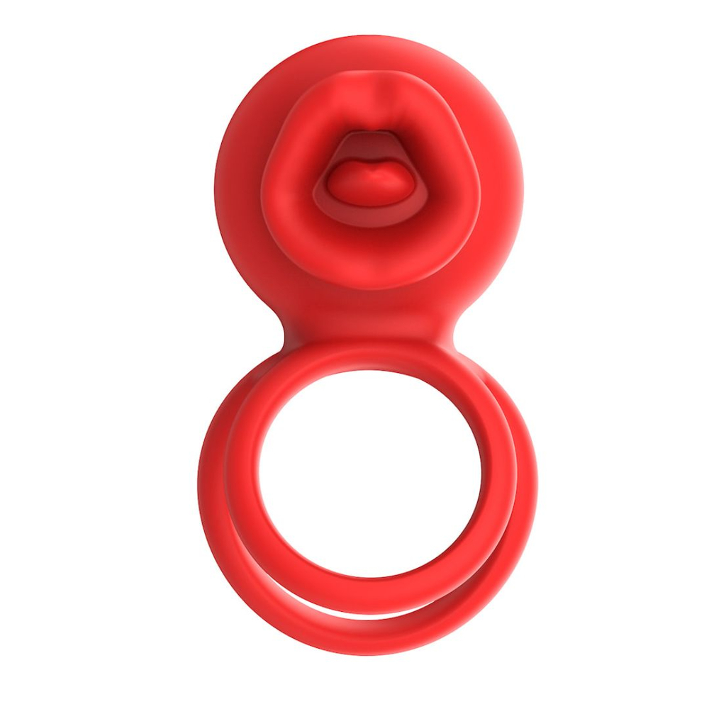 Anel Peniano Duplo Lip Ring Com 9 Vibrações E Controle Por Aplicativo