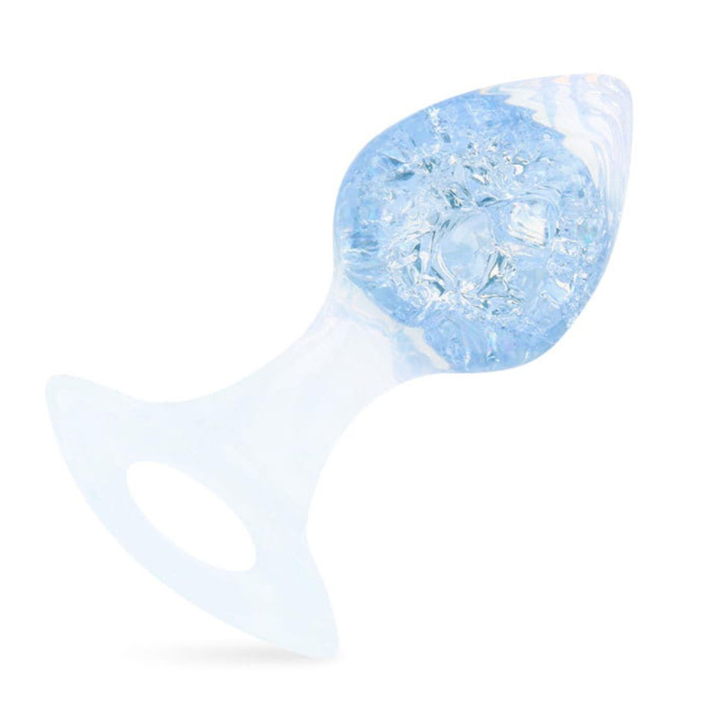 Plug Anal Coração Pequeno Em Silicone Com Esfera De Vidro Interno