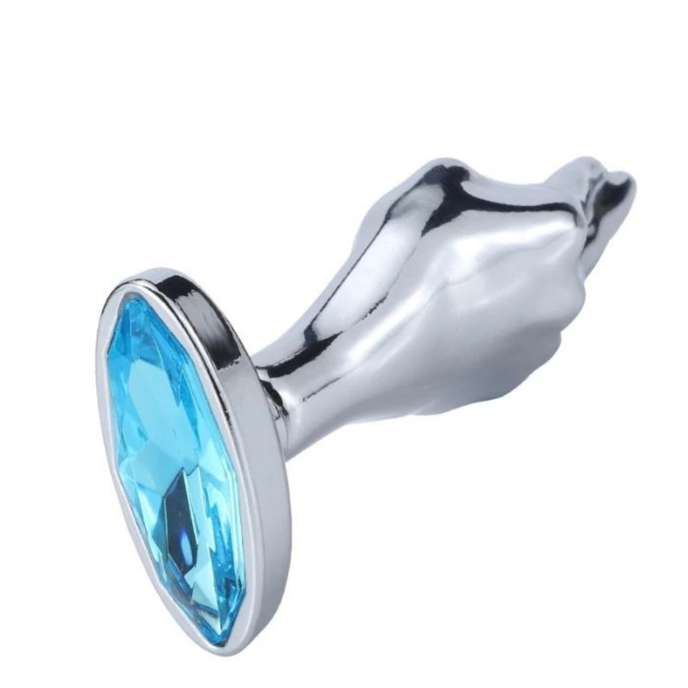 Plug Anal Formato Mão Médio Cromado Aço Seamless Vibe Toys