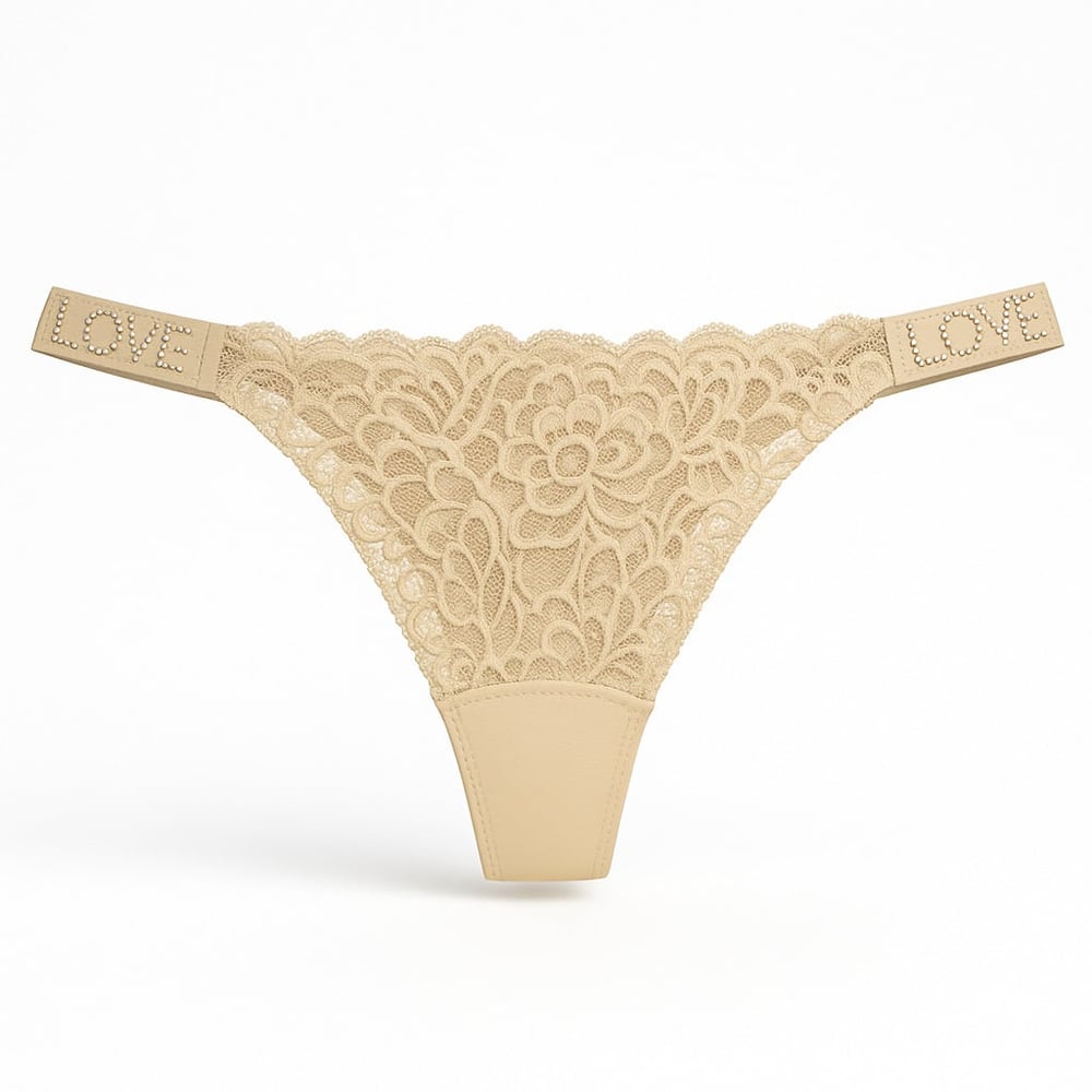 Calcinha Fio Dental Love Corte A Laser Com Renda Frontal