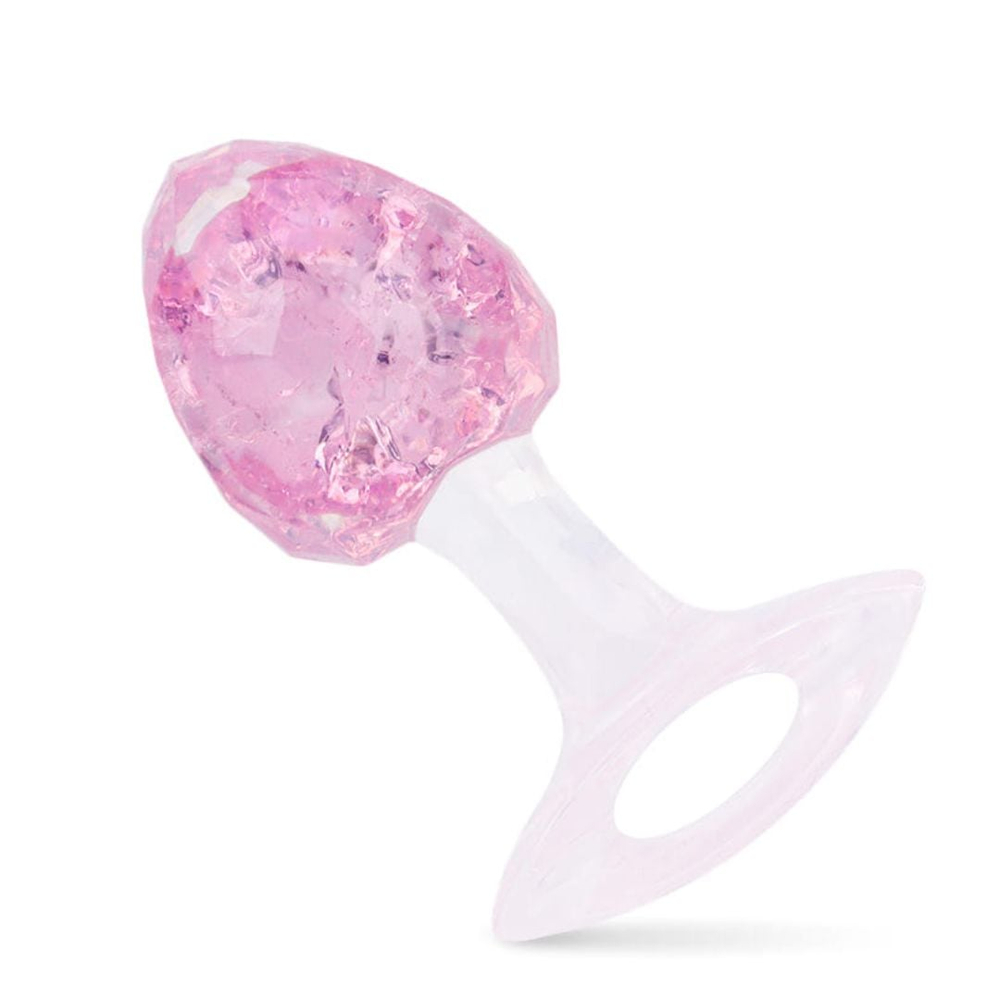 Plug Anal Diamante Médio Em Silicone Com Esfera De Vidro Interno