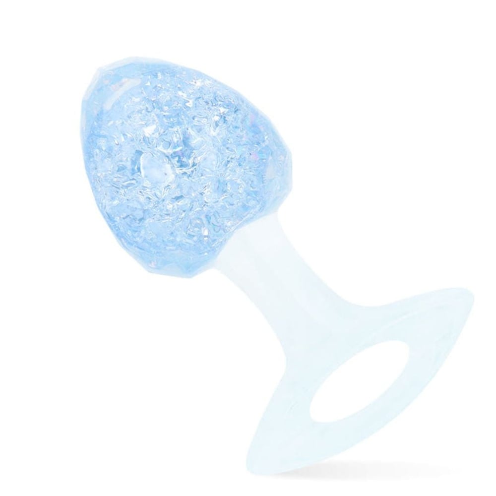 Plug Anal Diamante Médio Em Silicone Com Esfera De Vidro Interno