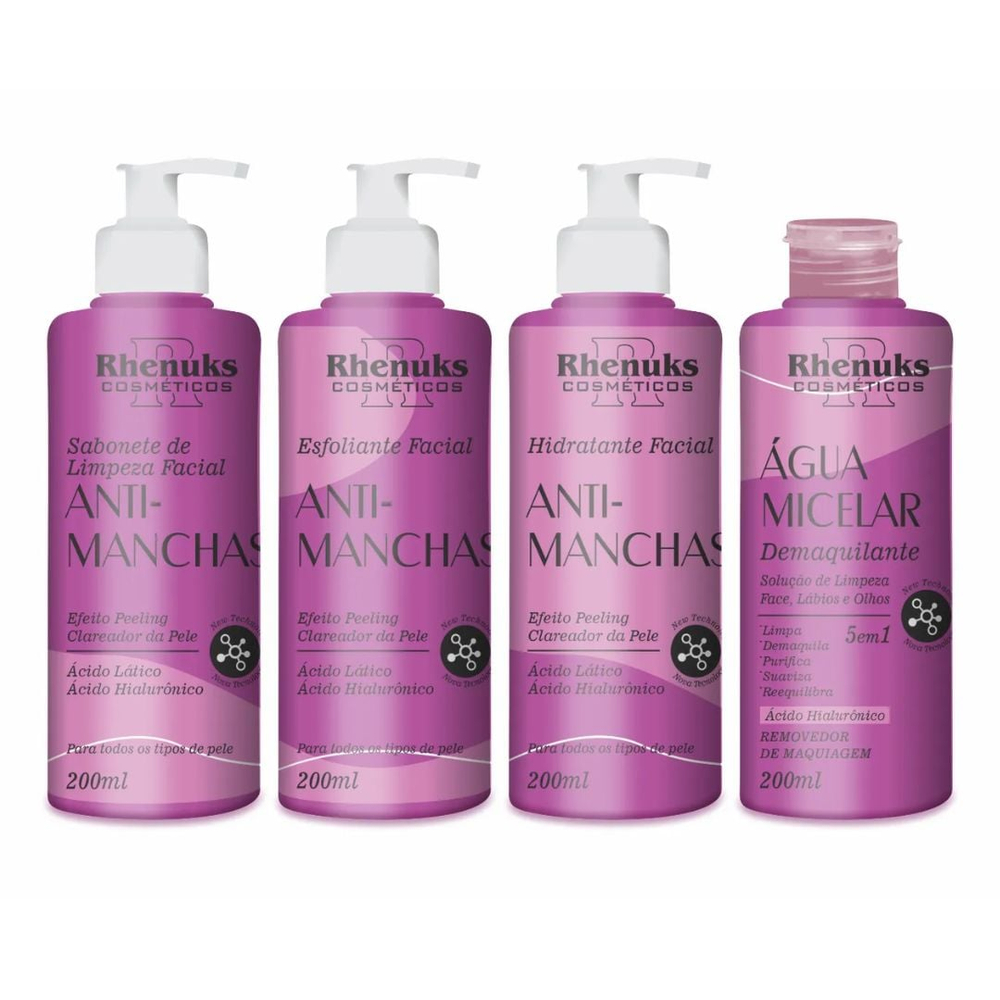 Kit Skin Care Anti Manchas Com 4 Itens Rhenuks Cosméticos