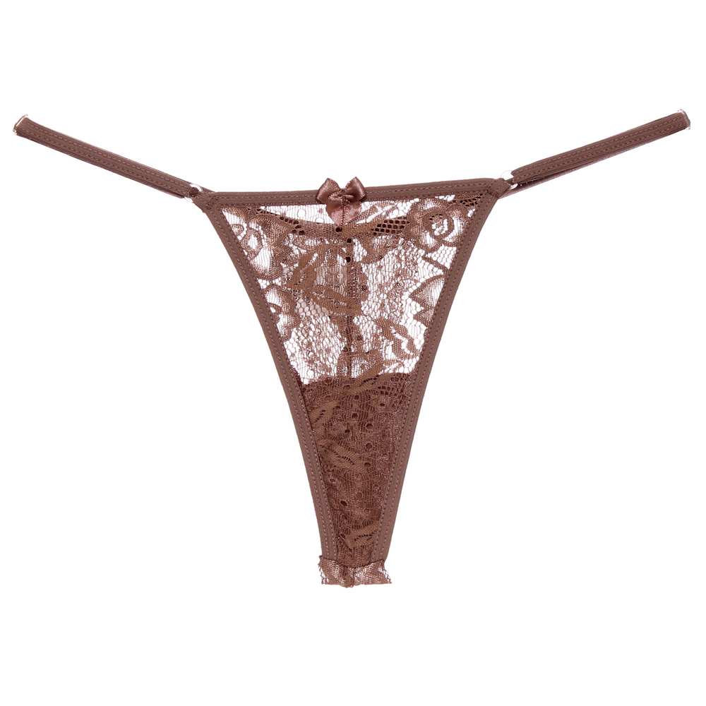 Calcinha Fio Dental Em Renda Com Regulagem Lateral Mil Toques