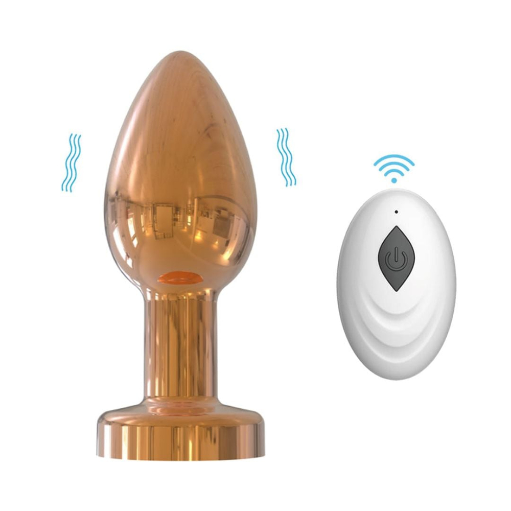 Plug Anal Cromado Com 10 Modos De Vibração E Controle Remoto Vibe Toys