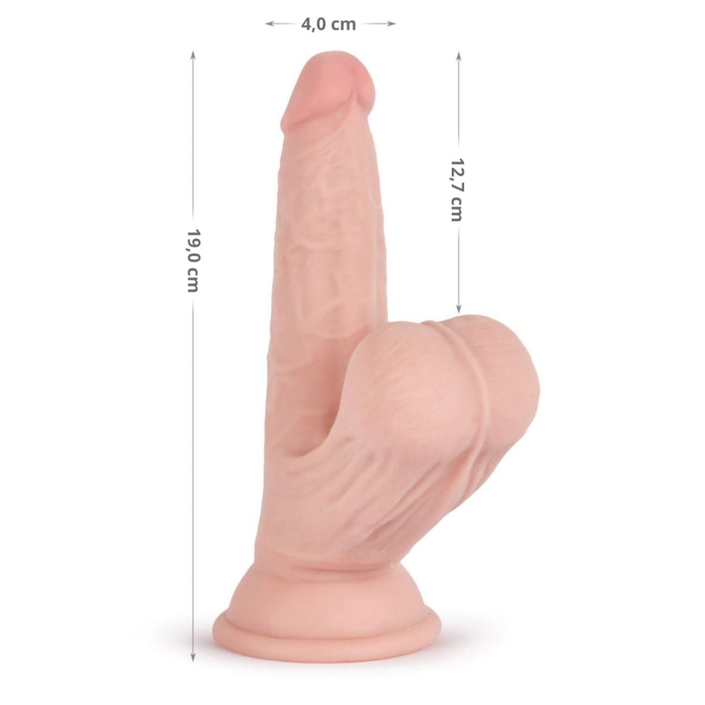 Pênis Realístico 3d Com Bolas Balançantes E Ventosa 19 X 4cm Knight Cock