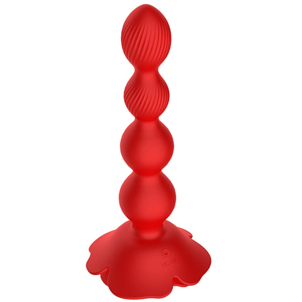 Plug Anal Escalonado Flower Em Silicone 10 Modos De Vibração E Rotação
