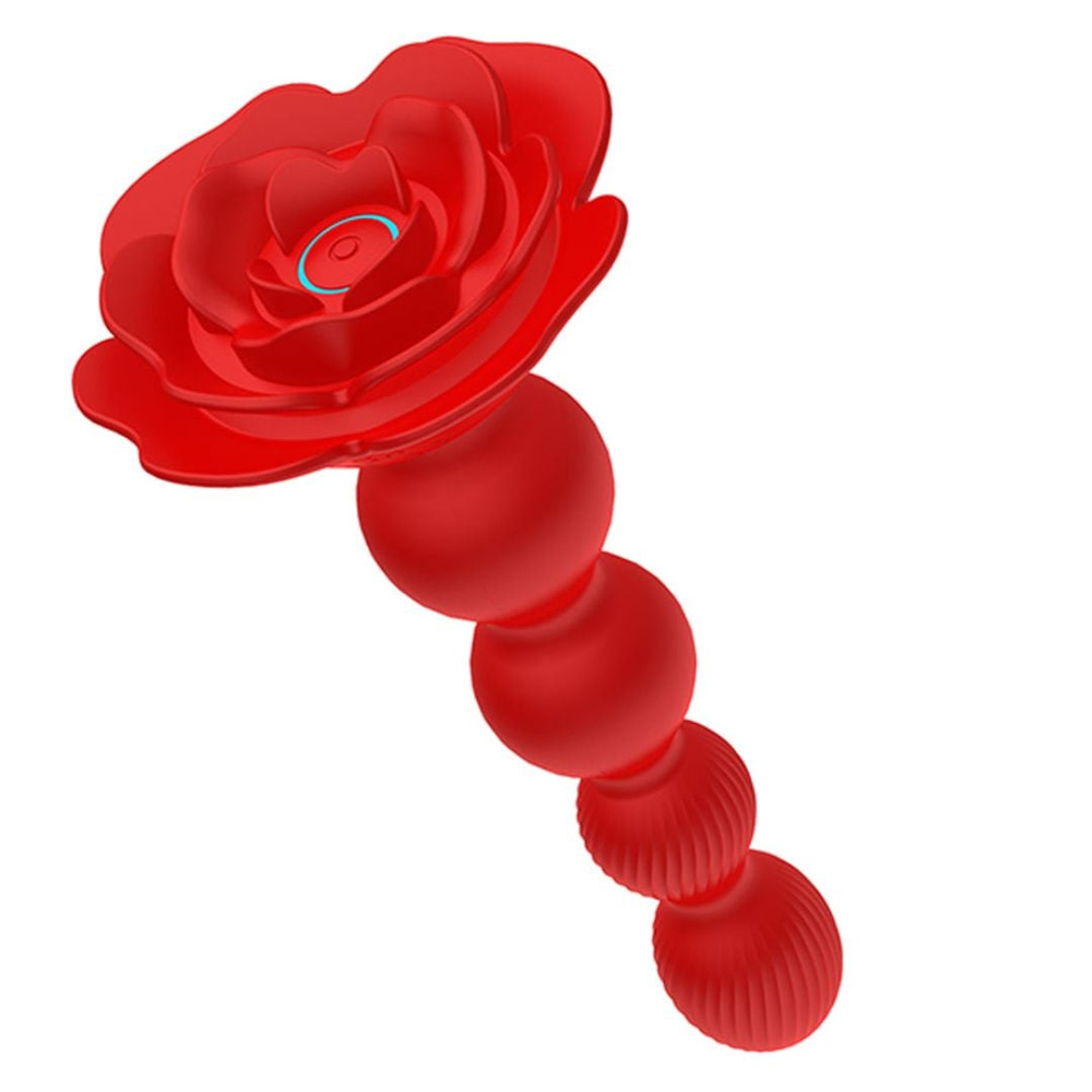 Plug Anal Escalonado Flower Em Silicone 10 Modos De Vibração E Rotação