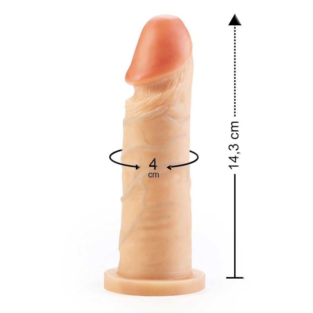 Pênis Ultra Realístico Maciço 14,3 X 4cm Linha Real Dick Sexy Fantasy