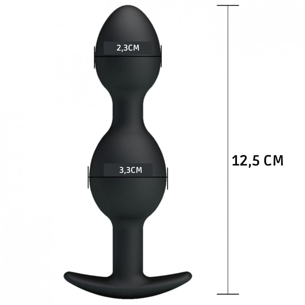 Plug Anal Silicone Com Esferas Massageadoras 12,5 X 2,3cm Pretty Love