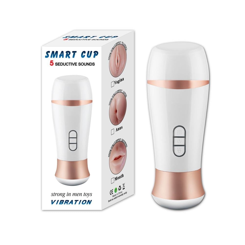 Masturbador Lanterna Recarregável Com Voz 10 Modo De Vibrações Smart Cup