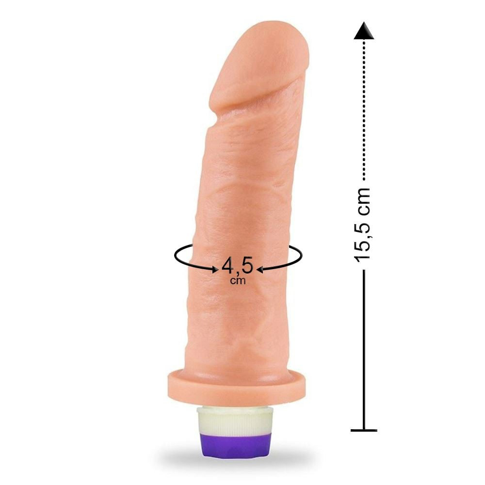 Protese Com Vibro Fogo Da Paixão 15,5 X 4,5cm Hot Flowers 