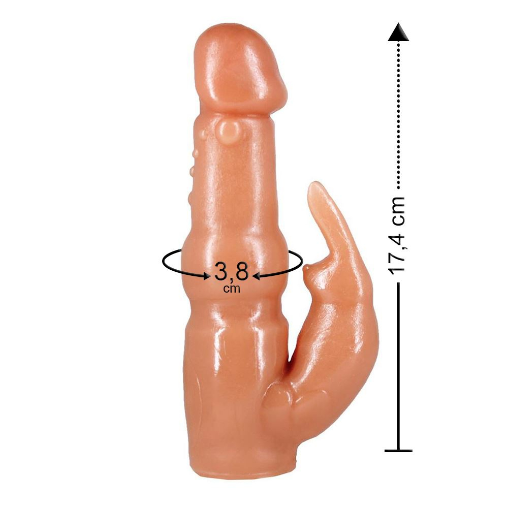 Prótese Com Estimulador Clitoriano Rabbit 17,1 X 3,8cm Prazer & Cia