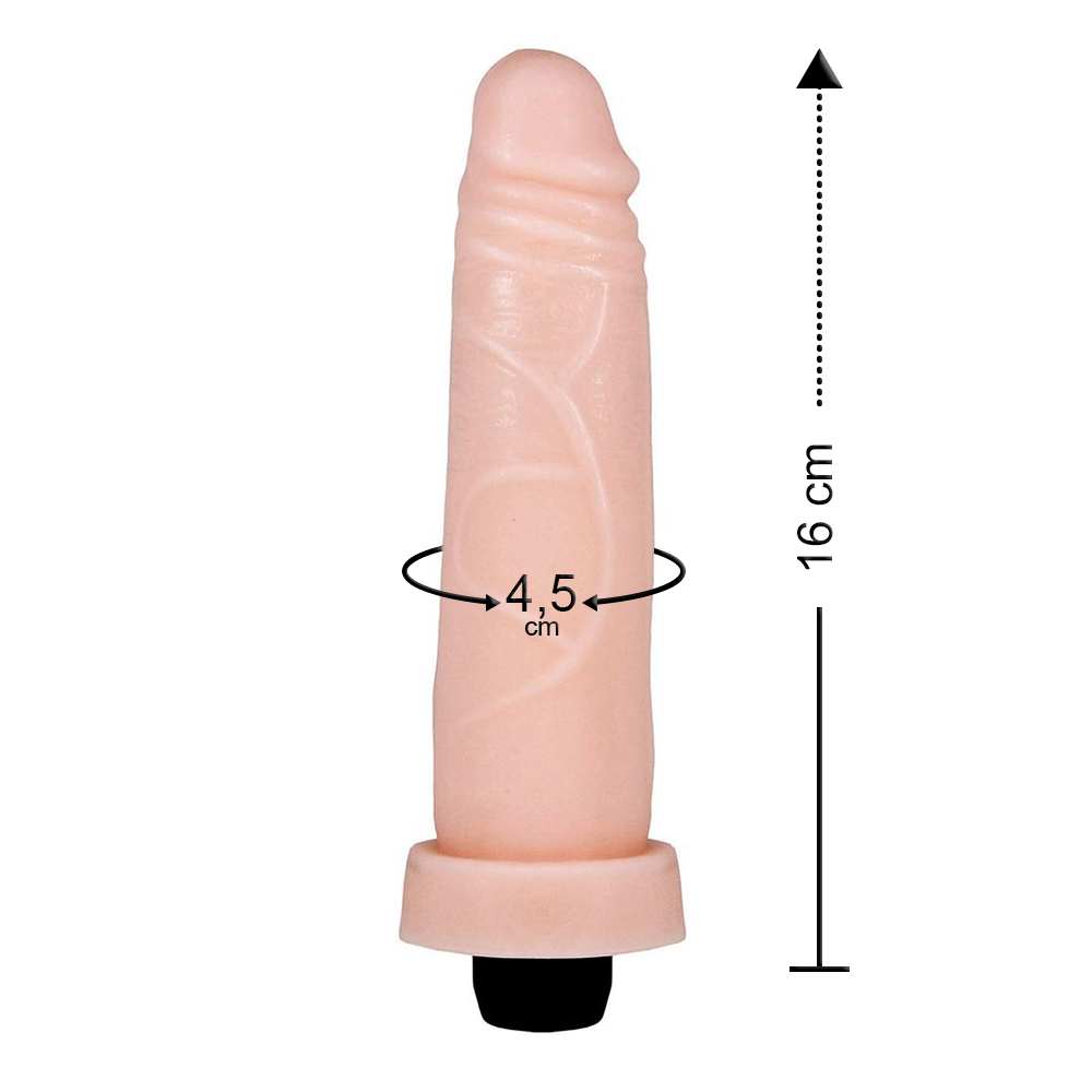 Pênis Realístico Em Cyberskin Com Vibro 16 X 4,5cm Linha Pura Ambição Sexy Fantasy