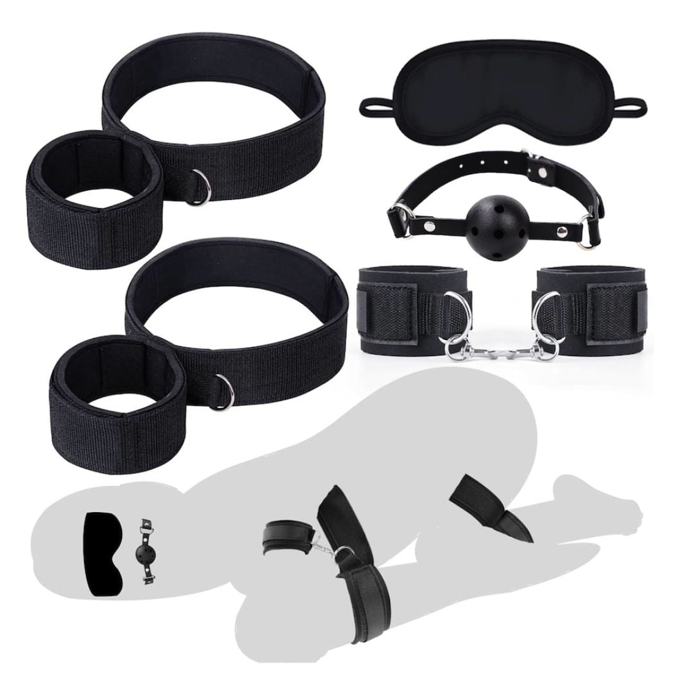 Kit Bondage Com Algemas E Tornozeleiras 5 Peças Vibe Toys
