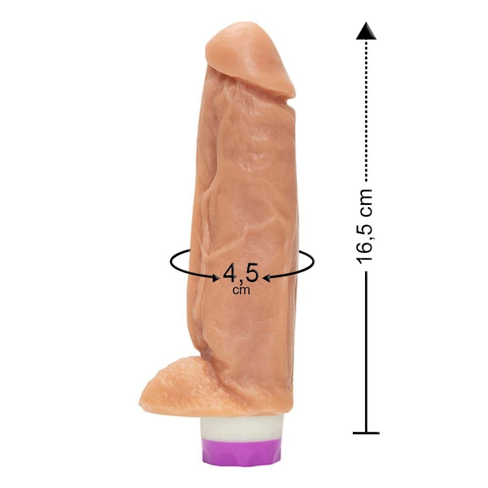 Prótese Com Vibrador Interno E Escroto Kong 16,5 X 4,5cm êxtase