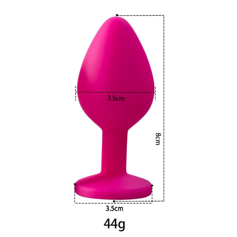 Plug Anal De Silicone Médio Com Pedra 8 X 3,5 Cm Vibe Toys