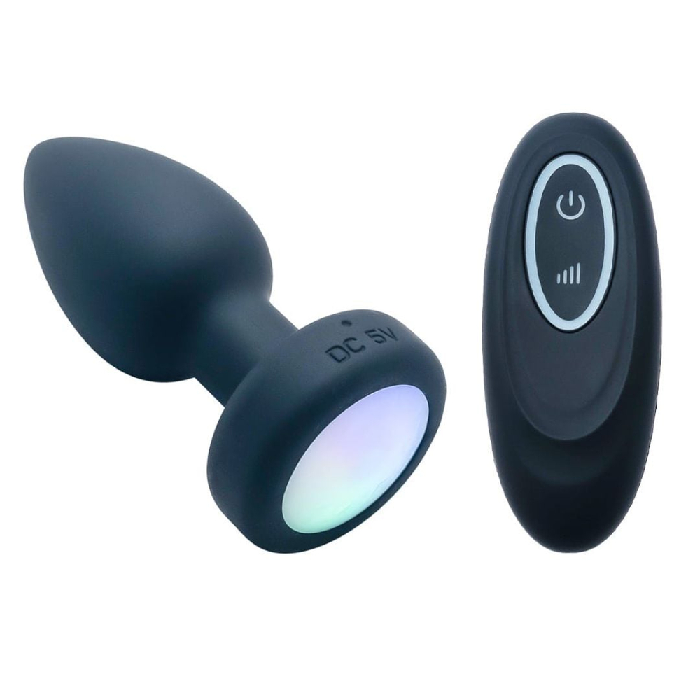 Plug Anal Em Silicone Com Led 10 Modos De Vibração