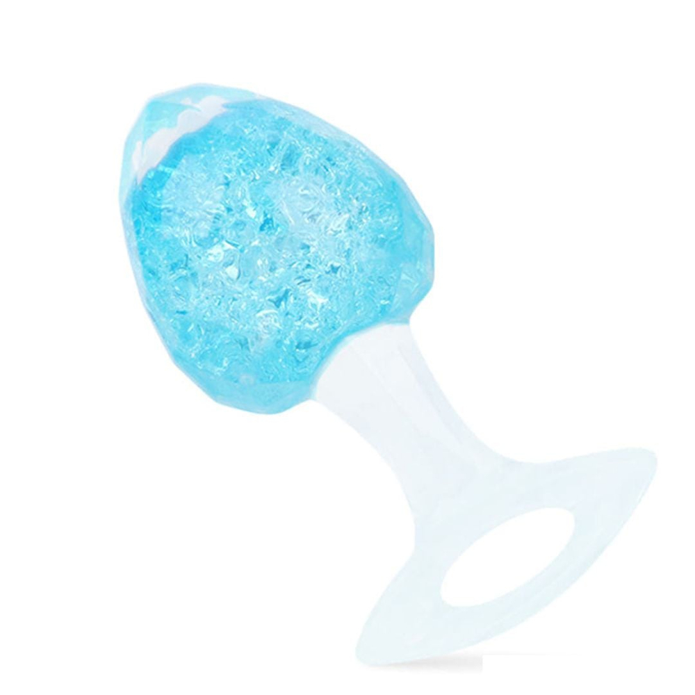 Plug Anal Diamante Pequeno Em Silicone Com Esfera De Vidro Interno