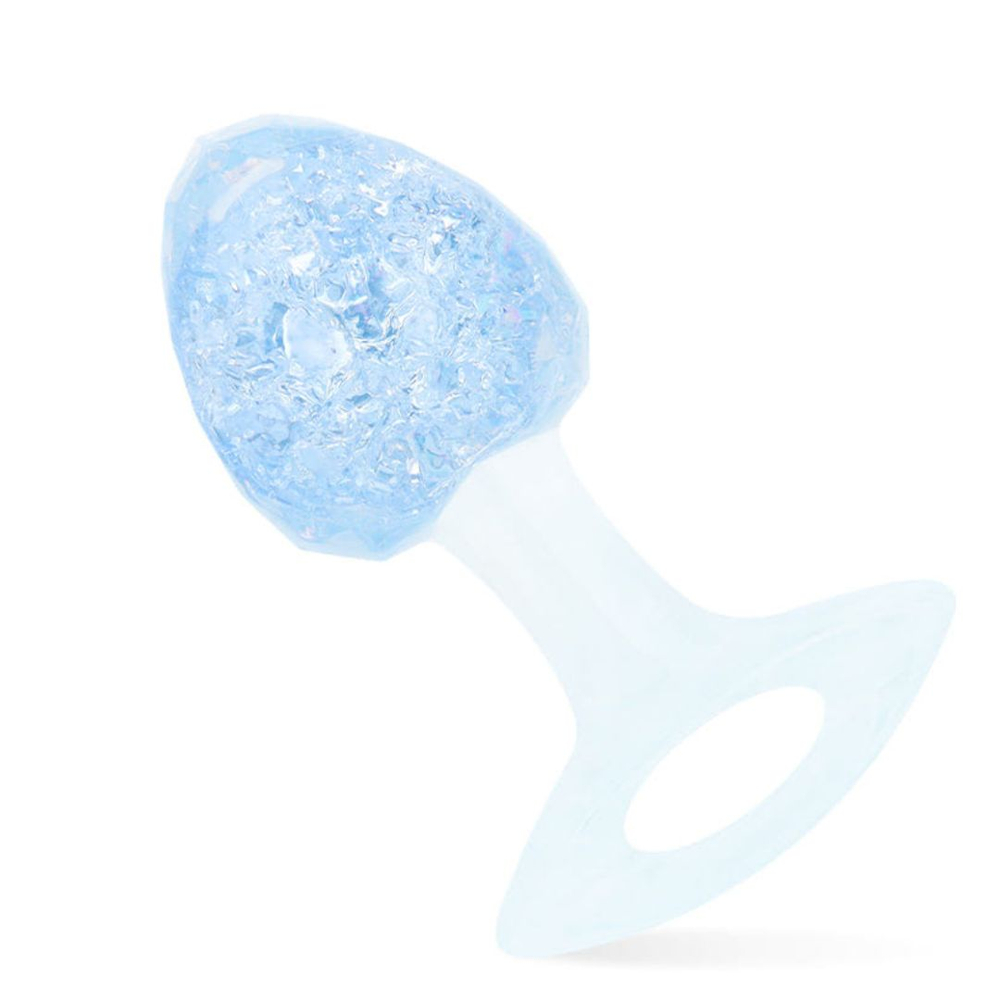 Plug Anal Diamante Pequeno Em Silicone Com Esfera De Vidro Interno