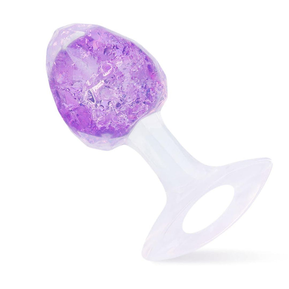 Plug Anal Diamante Pequeno Em Silicone Com Esfera De Vidro Interno