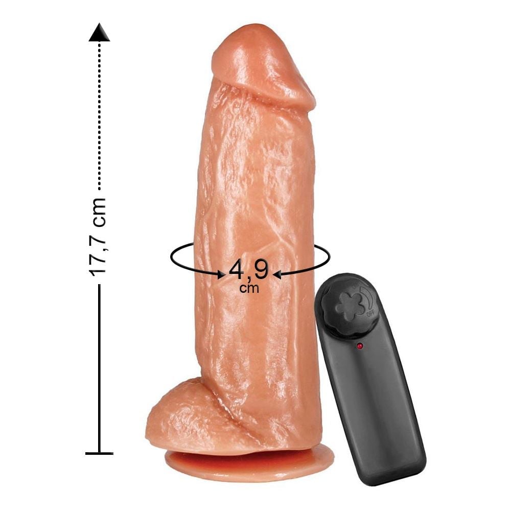 Protese Com Vibro Escroto E Ventosa 17,7 X 4,9cm  Prazer & Cia