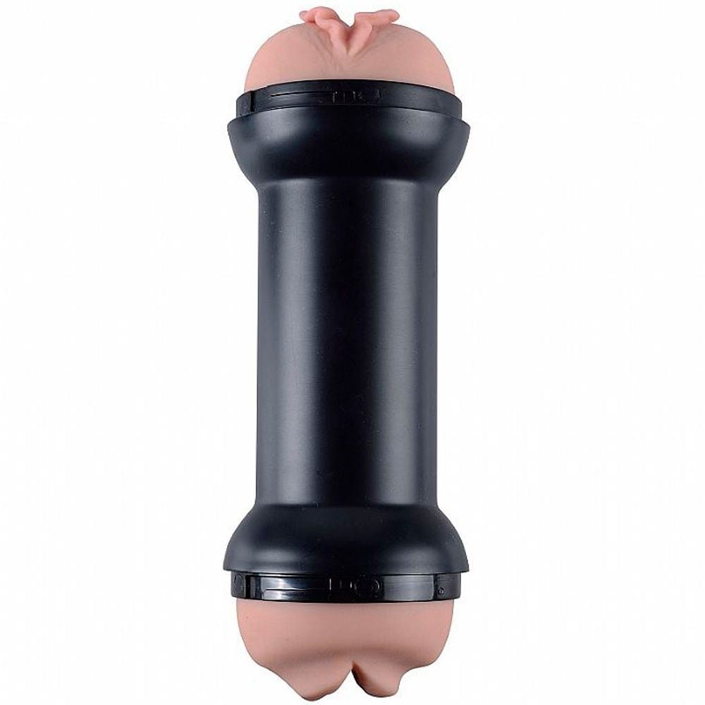 Masturbador Lanterna Duplo Halteres Vagina E Boca Em Cyberskin Lovetoy