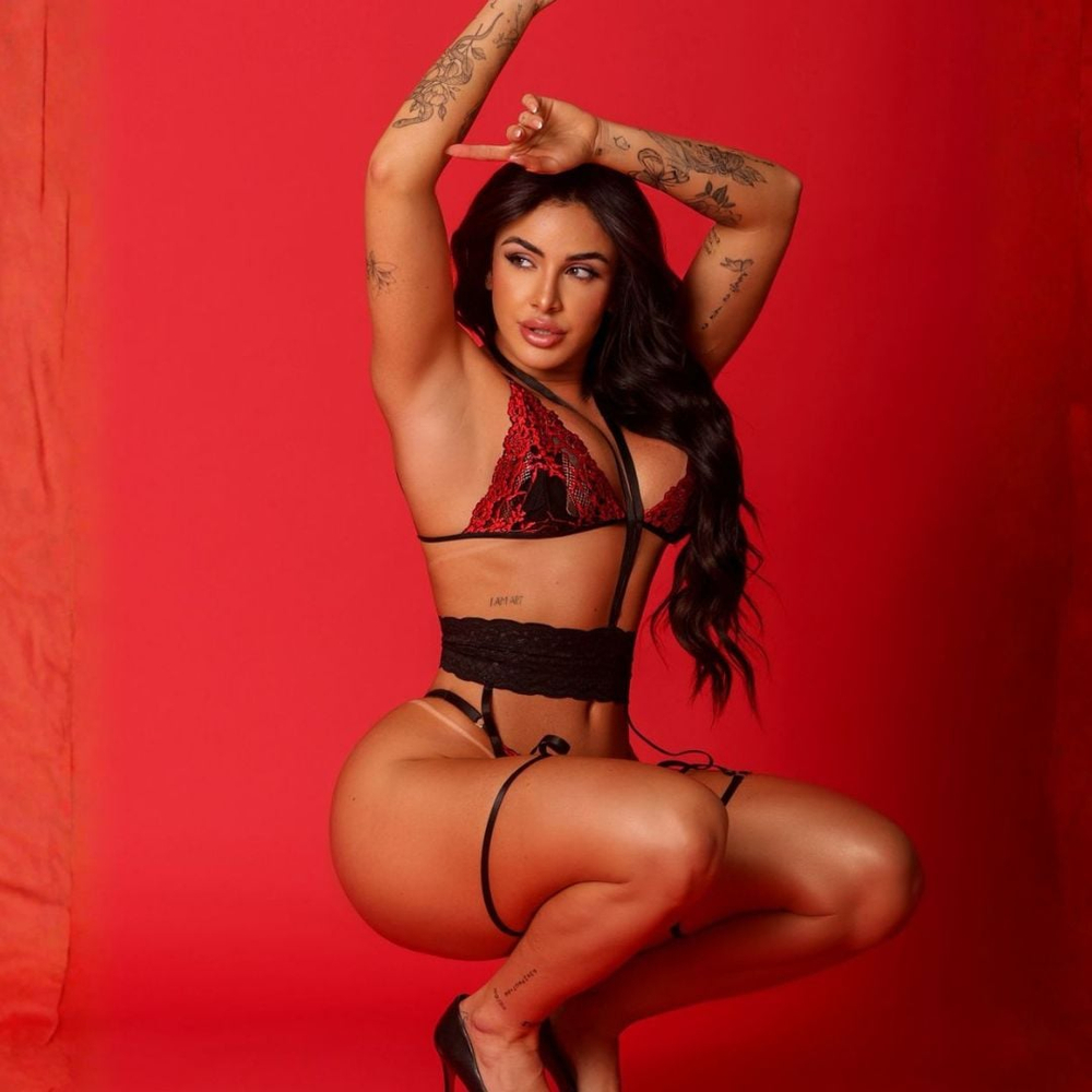 Conjunto Ardente Desejo Com Gargantilha E Cinta Liga Mil Toques