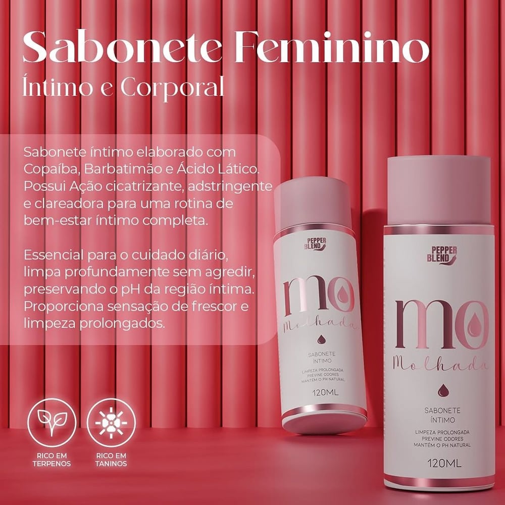 Sabonete Feminino íntimo E Corporal Linha Molhada 120ml Pepper Blend