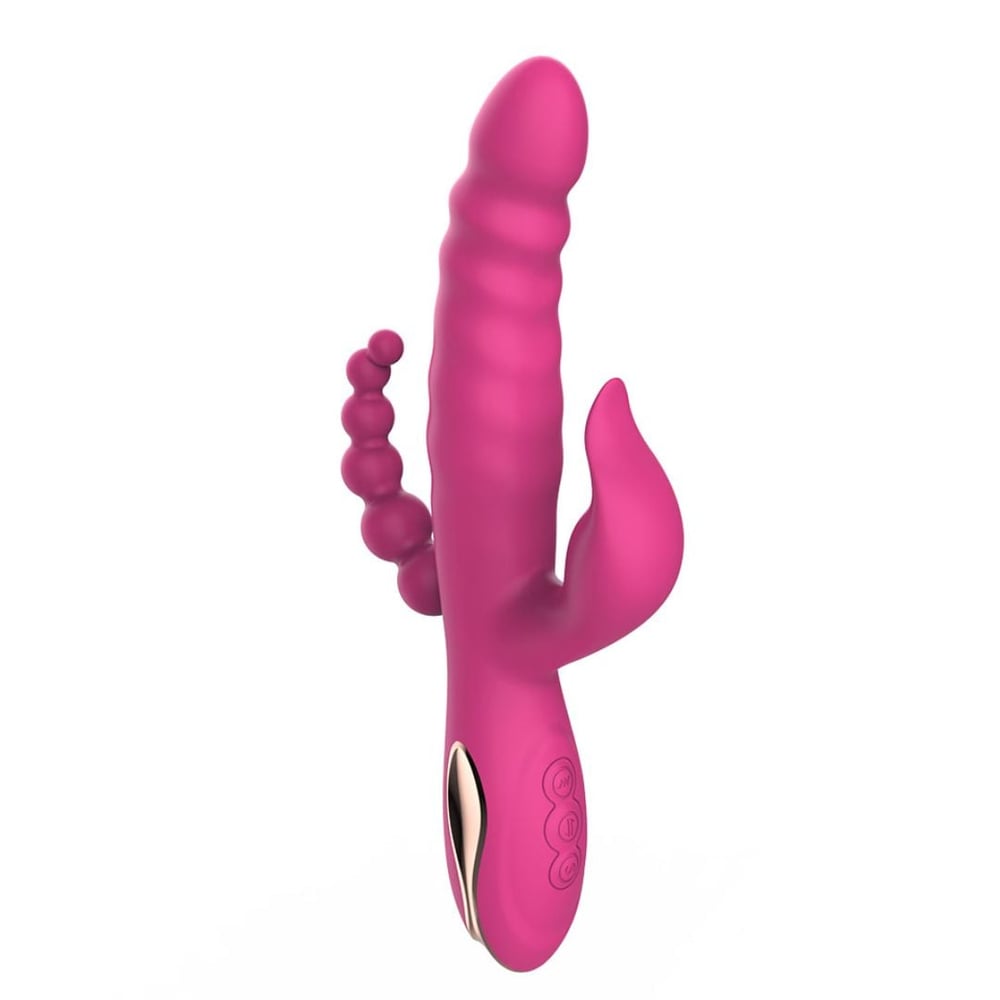 Vibrador Ponto G Sliding Com Plug Anal 7 Vibrações E 3 Modos De Vai E Vem Pleasure