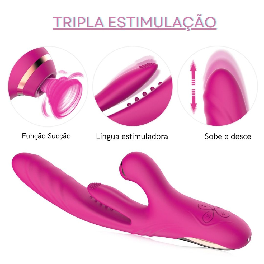 Vibrador Lainna Tripla Estimulação 7 Modos De Vai E Vem Vibe Toys