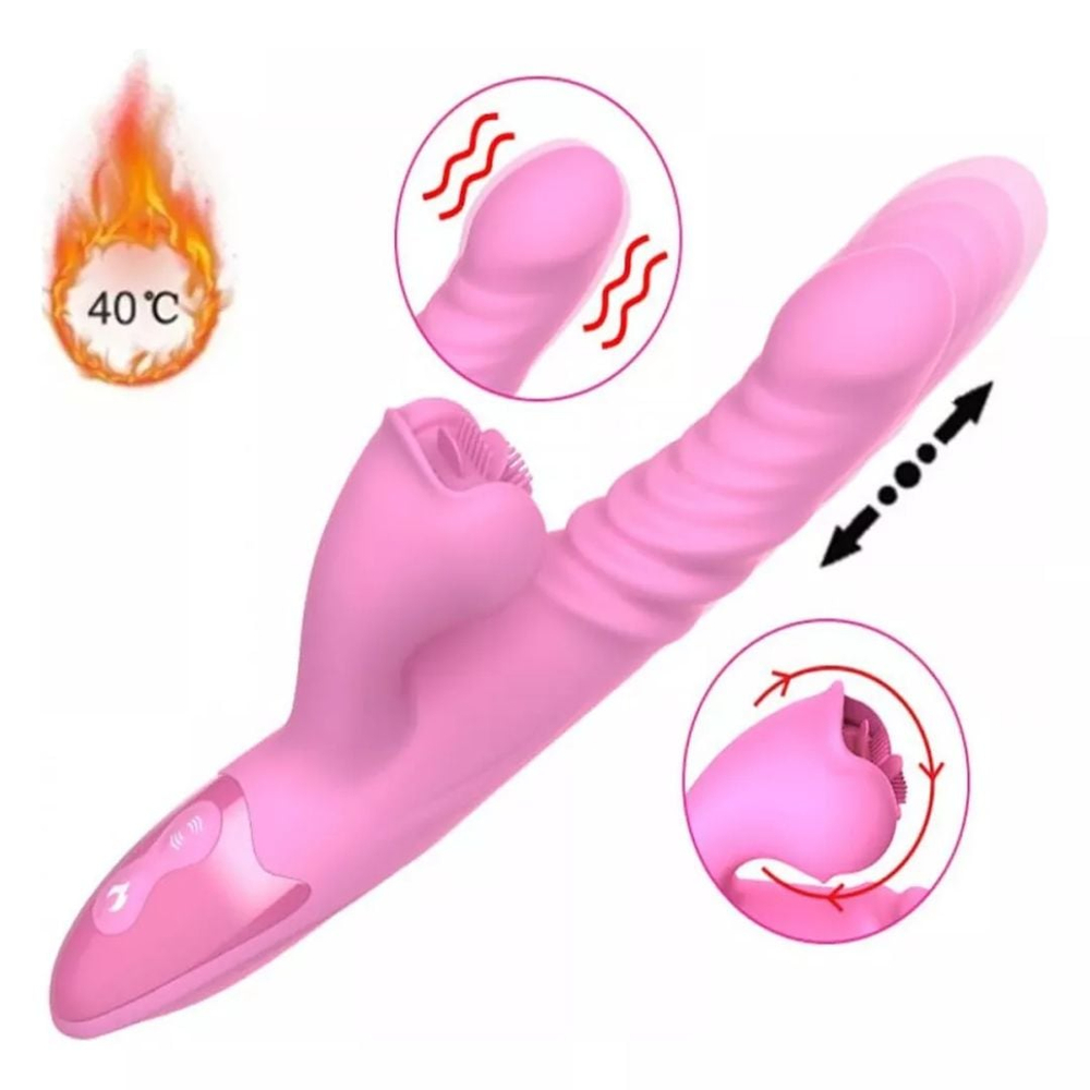 Vibrador Vai E Vem Com Estimulador Clitoriano Sex Massager