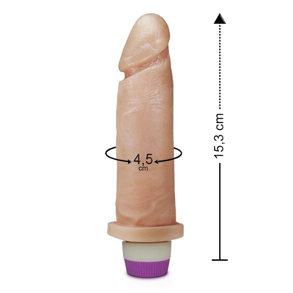 Pênis Realístico Com Vibro Interno 15,3 X 4,5cm Linha Pura Luxúria Sexy Fantasy