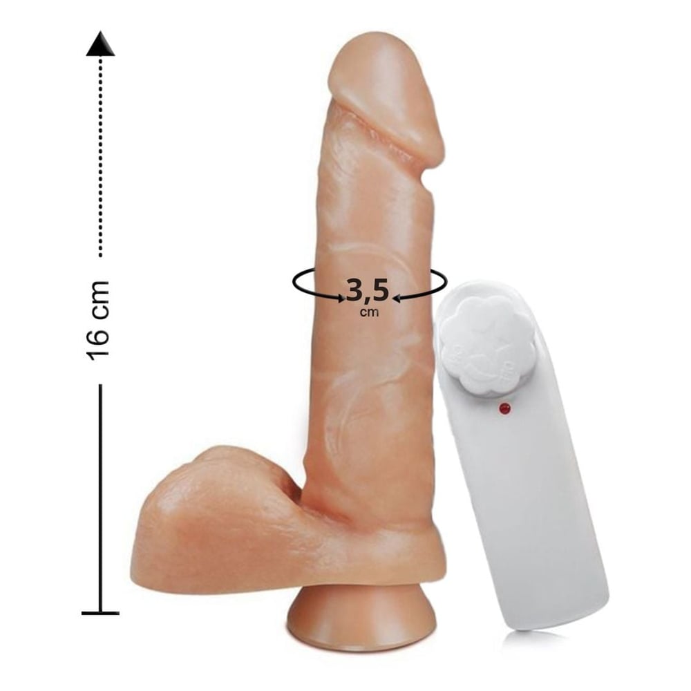 Pênis Realístico Maciço Com Vibro E Ventosa 16 X 3,5cm Linha Pura Luxúria Sexy Fantasy
