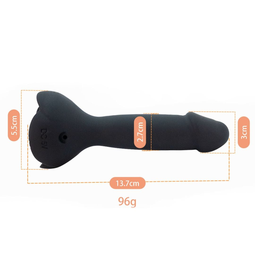 Plug Anal Silicone Formato De Pênis Com Led E 10 Modos De Vibração