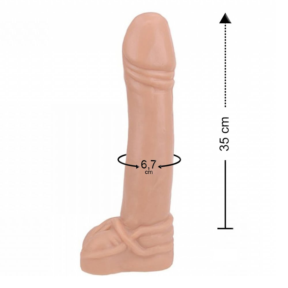Prótese Maciça Gigante Com Escroto 35 X 6,7 Cm Ktoy 