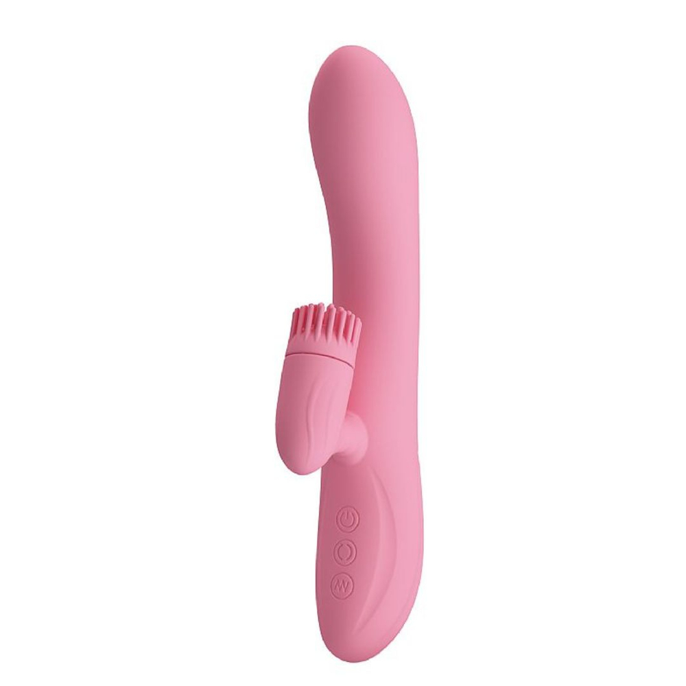 Vibrador Ponto G Com Chris Com Estimulador Clitoriano Rotativo 7 Vibrações Pretty Love