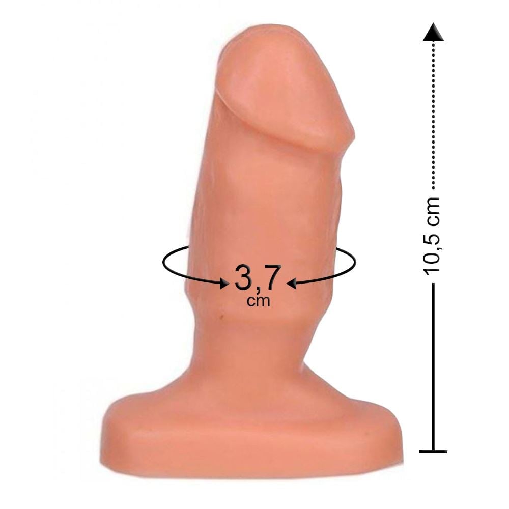 Plug Com Formato De Mini Pênis Maciço 10,5 X 3,7cm Prazer & Cia