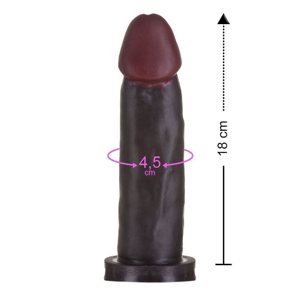 Protese Hot Black Realistico 18 X 4,5cm Hot Flowers