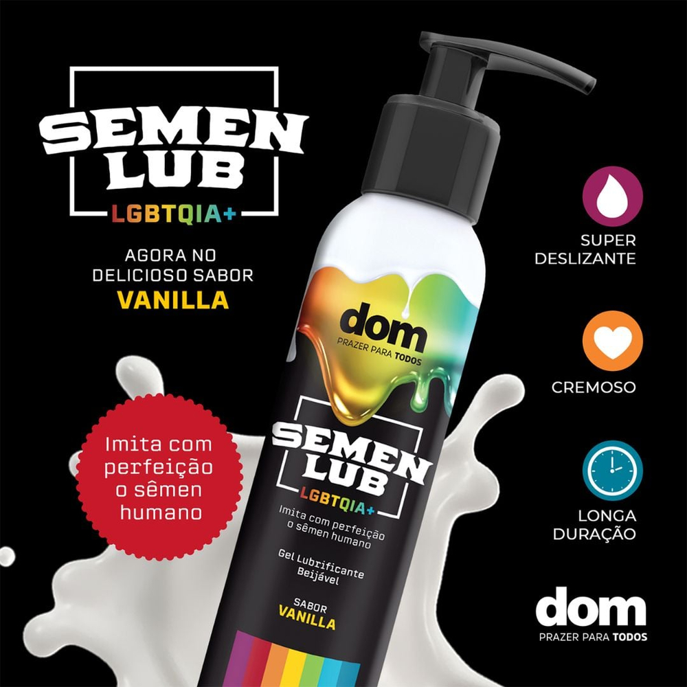 Semen Lub Lgbtqia+ Gel Lubrificiante Beijável 100ml Sexy Hot