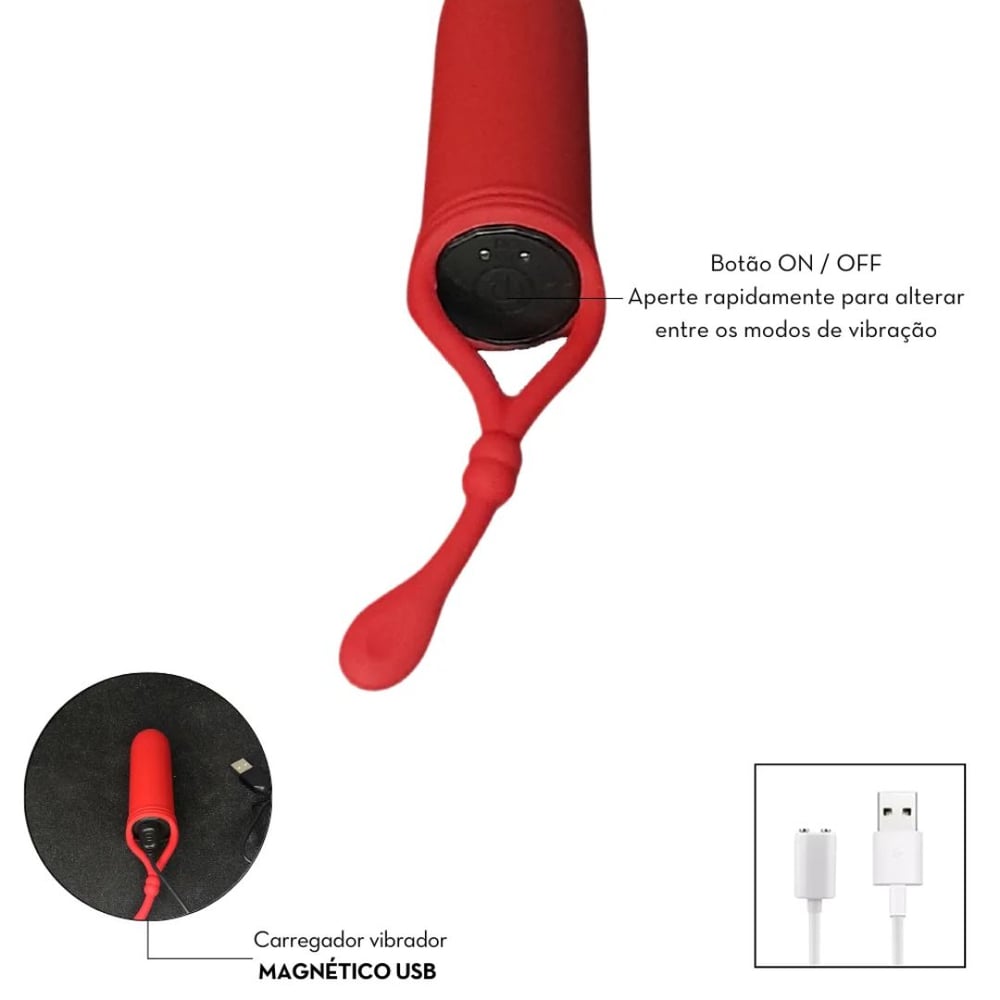 Cápsula Vibratória Recarregável Formato De Bala 10 Vibrações Vibe Toys