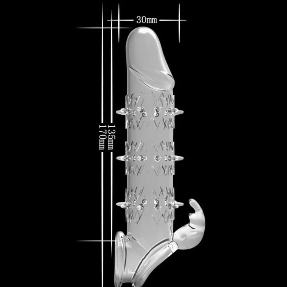 Capa Peniana Em Silicone Com Cerdas Massageadoras E Estimulador Clitoriano Wolf Warrior
