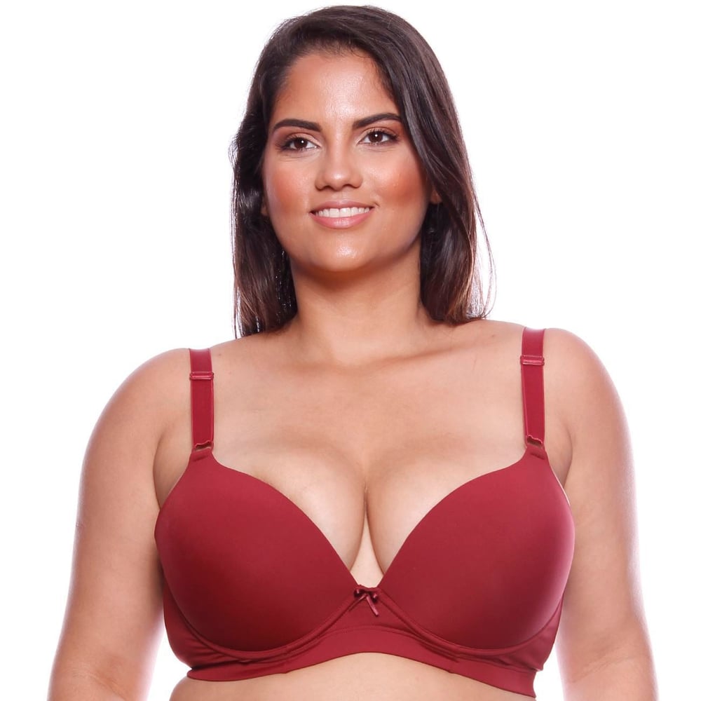 Sutiã Plus Size Básico Em Microfibra Com Bojo E Aro Copa C Nayane